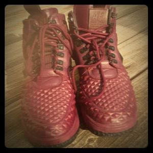 Maroon Spiked Air Force 1's